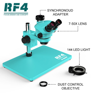 Oferta Especial Nuevo <span class=keywords><strong>Microscopio</strong></span> de Reparación con Zoom Sincrónico RF7050TVP 6.5-65X Nítido 7-50x <span class=keywords><strong>Trinocular</strong></span> RF4 con Base Grande - Product Image 3