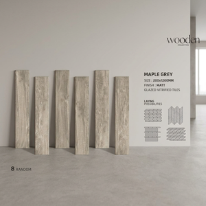Carreaux de sol en porcelaine effet bois mosaïque céramique moderne et classique, gris érable 800x800mm, pour extérieur et hall - Product Image 1
