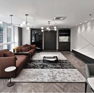 Nhà Máy Bán Hàng Trực Tiếp Tùy Chỉnh Thiết Kế Sang Trọng Len Tay Chần Thảm Lớn Hiện Đại Cọc Cao-Thấp Teppich Khu Vực Thảm Cho Phòng Khách - Product Image 3