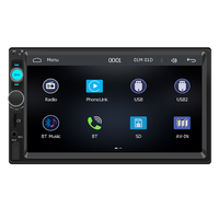 Unidad Principal Bluetooth Universal con USB, Pantalla Táctil Doble de 7 Pulgadas, Carplay y Android Auto Inalámbricos, Sistema de Audio para Auto con Bluetooth