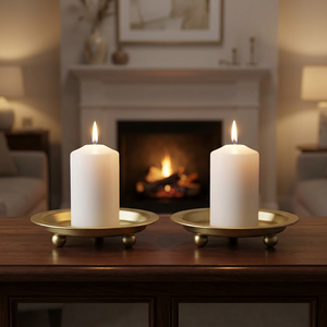 Support de bougie et soucoupe en fer doré faits à la main – Décoration de luxe écologique pour Noël, mariages, salon et bureau - Product Image 5