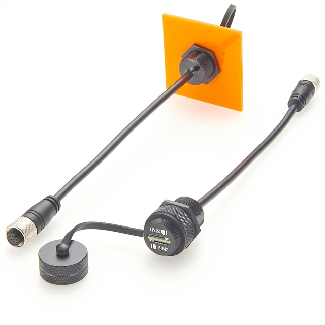 Dual Nano SIM Card Slot Holder to M12 12pin Female Connector Adapter IP67 Panel Mount Cable for Outdoor Enclosure External Card