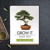 Le kit de démarrage d'arbre à bonsaï écologique de Planters' Choice comprend un marqueur de plante en bois fleurs artificielles pour boîtes d'intérieur à la maison