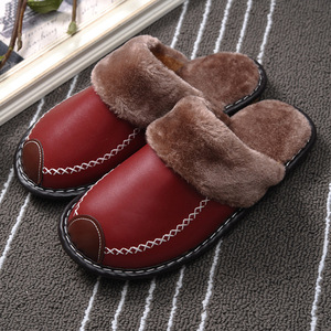 Nouvelles pantoufles d'hiver de Noël pour adultes en PU, pantoufles chaudes d'intérieur, imperméables, chaussures de maison, pantoufles en <span class=keywords><strong>cuir</strong></span> pour femmes, 2026 - Product Image 6