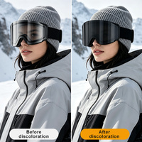 Lunettes de ski photochromiques personnalisées en gros, protection UV400, lunettes de sport pour la neige, verres polarisés à changement de couleur, lunettes de snowboard