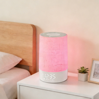Nueva Máquina de Sonido Blanco con Sonidos de la Naturaleza, Reloj Despertador y Función de Snooze, Luz de Ayuda para Dormir con Simulación de Amanecer y Atardecer, Reloj de Mesa