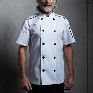 CHECKEDOUT tessuto leggero in Stock Unisex <span class=keywords><strong>manica</strong></span> <span class=keywords><strong>corta</strong></span> rinfrescante tessuto multicolore giacca da <span class=keywords><strong>cuoco</strong></span> uniforme da ristorante - Product Image 6