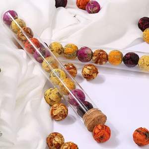 Vente en gros de mini boules de fleurs faites à la main 10 saveurs naturelles dans des tubes en verre Longzhu <span class=keywords><strong>Dragon</strong></span> perles fleur boule de thé - Product Image 5