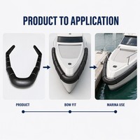 Pare-battage de proépauille marine flottant en forme de U pour yacht, bateau, bateau pneumatique, bateau de travail, navire, quai de marina, accessoire de quaiage et d'amarrage