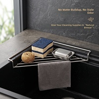 Étagère de rangement triangulaire de cuisine sur mesure en acier inoxydable 304, égouttoir multifonctionnel pour évier