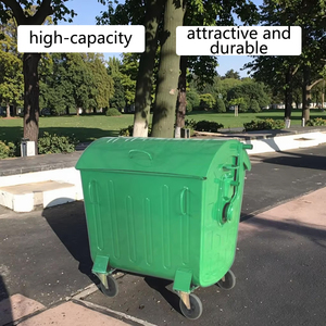 Thùng chứa rác ngoài trời bằng thép mạ kẽm lớn 1100L, thùng rác ngoài trời 300 gallon, thùng chứa rác tái chế đường phố, thùng chứa rác inox 120L miệng mở - Product Image 3