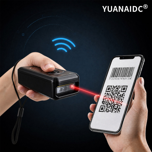 Portable BT 2.4G Wireless Barcode Reader 1D/2D/QR Barcode Scanner Wireless BT Price Checker Pos Barcode Scanner