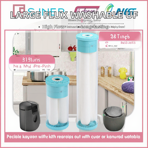 Membrane UF à fibres creuses lavable en PVDF grand débit, 10 et 20 pouces, ROYOL RYUF1021, pour distillateur domestique 300 GPD 0,5 micron - Product Image 2