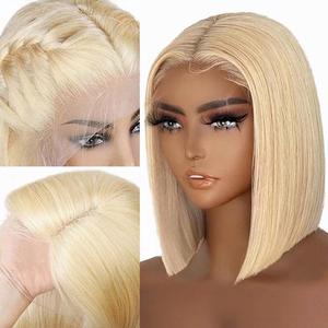 Peluca <span class=keywords><strong>de</strong></span> Cabello Humano Rubio 613, Estilo Bob, con Frente <span class=keywords><strong>de</strong></span> Encaje 13x4, Pre-Desplumada, Línea <span class=keywords><strong>de</strong></span> Cabello <span class=keywords><strong>Natural</strong></span>, Peluca Corta <span class=keywords><strong>de</strong></span> Encaje para Mujeres Negras - Product Image 2