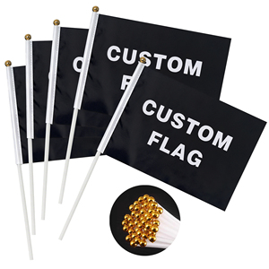 Bendera Mini Grosir Pabrik 100% Poliester Dicetak untuk Acara Desain Apa Saja Logo Apa Saja Bendera Balap Genggam - Product Image 3