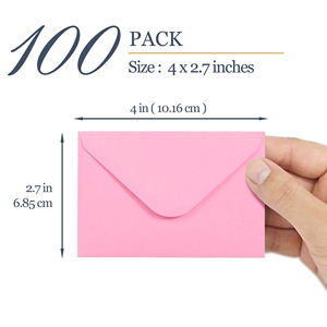 4 X 2.7 인치 기프트 카드 봉투 100개 미니/작은 봉투 아트 페이퍼 친환경 맞춤 색상 비즈니스 대량 노트 카드 - Product Image 3