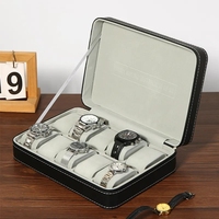 6/10/12 Fächer Uhrenbox Organizer Smartwatch-Aufbewahrungsbox für Herren Armbanduhren Schützende Luxus-Präsentationsbox