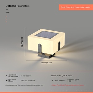 IP65ไฟเสาอลูมิเนียมพลังงานแสงอาทิตย์กลางแจ้งที่ทันสมัยกันน้ำ E27 LED ส่องสว่างส่องสว่างบันไดสนาม - Product Image 6