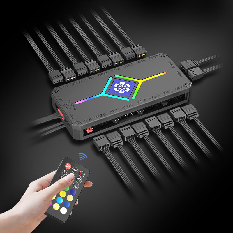 H9S 9-Ports ARGB Controller Black