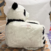Sofá Inflable de Peluche con Forma de Animal, Sillón Perezoso para Niños, Sofá Reclinable de Panda, Sofá de Peluche Largo Inflable, Silla de Playa de Panda