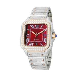 Nuevo y Elegante Reloj de Hip Hop con Incrustaciones de Diamantes de Imitación Color D VVS, Reloj de Joyería Automático que Pasa la Prueba del Diamante - Product Image 3