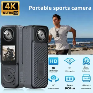 Cámara <span class=keywords><strong>Corporal</strong></span> Portátil OEM 4K con Doble Lente, Visión Nocturna Infrarroja y 180° °   Lente Giratoria - Product Image 2