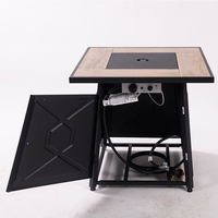 2025 Table de foyer au gaz propane extérieure moderne et élégante avec brûleur carré en acier au fer Chauffage de patio élégant pour les réceptions en plein air