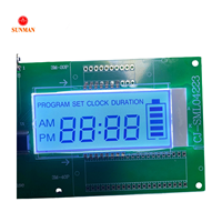Layar LCD Segmen 4 Digit Kustom untuk Timer Jam 3.3V STN Transflektif dengan Lampu Latar Putih SML04223