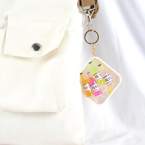 Iced cocktail drink keychain, realistic food toy model ornament, creative <b>gift</b> bag pendant - Product Image 3
