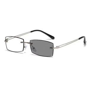 Gafas de Lectura de Aleación con Cambio de Color Vintage 2025 con Logotipo Personalizado, Gafas Fotocromáticas Cuadradas Anti Luz Azul para Hombre y Mujer - Product Image 5