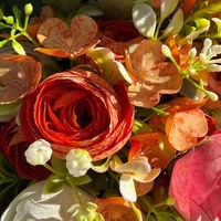 Karangan Bunga Mawar Kain Sutra Buatan Berbentuk Daun, Buatan Tangan Ramah Lingkungan, Warna dan Ukuran Dapat Disesuaikan untuk Dekorasi Pernikahan dan Hari Valentine
