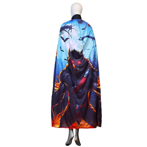 Capa con Estampado de Bruja, <span class=keywords><strong>Hombre</strong></span> <span class=keywords><strong>Lobo</strong></span>, Calabaza y Murciélago para Halloween, Disfraz para Fiesta de Todos los Santos, Venta Caliente Transfronteriza - Product Image 3