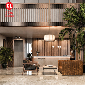 Diseño Moderno de Vestíbulo de Hotel, Mostradores de Recepción Personalizados, Sofás Cómodos para Salón, Barras Elegantes - Product Image 3