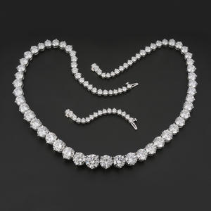 Custom Classic Engagement Wedding IGI Certified 18k White Gold <b>Lab</b> Grown Diamond Brilliant Cut Pendant Necklace Gift Anniversary - Product Image 1