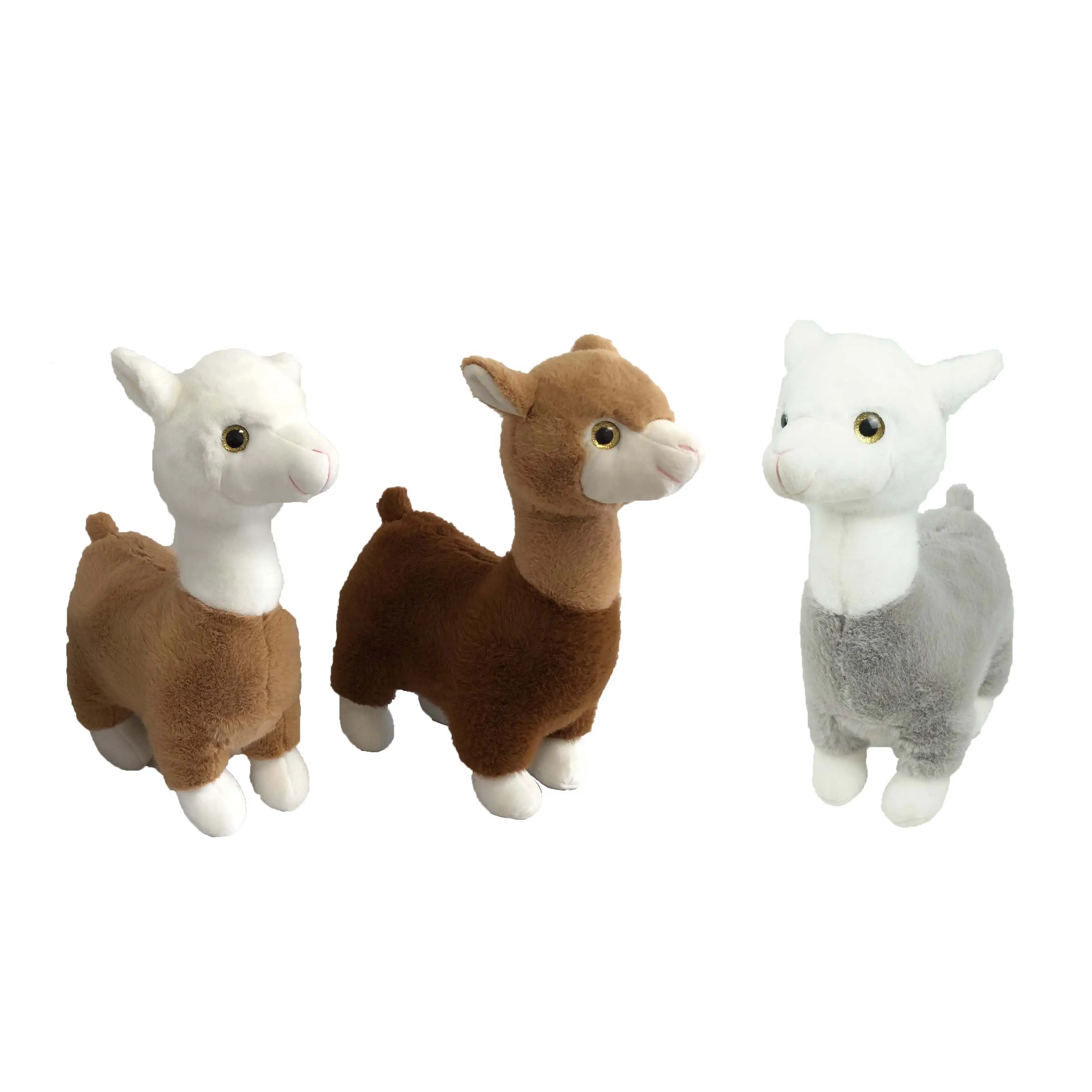 Boneka Hewan Alpaca Mewah Llama, Mainan Domba Lembut Putih Baru 2020