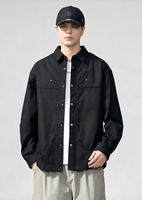 Nouvelle Collection Printemps/Automne 2026 – Blouson Bomber Homme Tendance à Boutonnage Simple, Coupe Ample, Style Chemise de Travail avec Revers