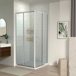 Promotion : Cabine de douche <span class=keywords><strong>double</strong></span> coulissante avec fonction étanche, base de douche en <span class=keywords><strong>verre</strong></span> trempé et porte de douche coulissante - Product Image 5