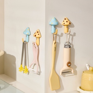 Mushroom Hook Seamless Coat Hook Plastic Waterproof Heavy Duty Self Adhesive Hooks for Kitchens Bathroom Bedroom - Product Image 1