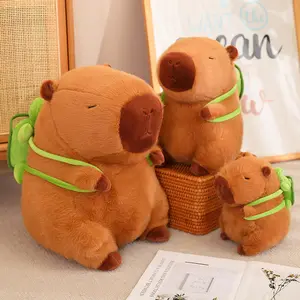 Sevimli hayvanlar kaplumbağa sırt çantası yumuşak tembel peluş oyuncaklar ile peluş oyuncaklar Capybara bebek dolması