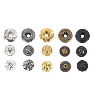 Durevole snap on 4 parti stud press fastener down jacket button tich rivet ganci per pantaloni fibbia chiusura poppers chiusure per pelle - Product Image 2