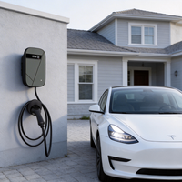 EV-Ladestation 1-Phasig 7kW AC Wandmontage mit Typ-2-Buchse und LED-Anzeige für Zuhause