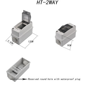 Scatola di distribuzione mcb a 2 vie con scatola db a 2 vie con scatola elettrica impermeabile a montaggio superficiale - Product Image 2