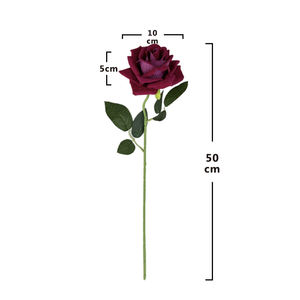 Rose artificielle à grande courbe, à une seule branche, en flocage, pour décoration intérieure, vente en gros - Product Image 3