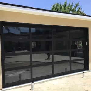 Porte de garage moderne personnalisée en aluminium Design sans cadre Verre réfléchissant Système d'ouverture automatique Porte de garage en aluminium de haute qualité - Product Image 2