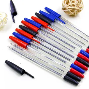 Baril transparent nouveau modèle la vente meilleure écriture lisse stylo à bille stylo à bille en plastique
