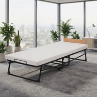 Lit pliant en métal stable et robuste, double couche, cadre en acier renforcé, usage intensif, pour la maison, la chambre à coucher, la chambre d'amis, utilisation temporaire