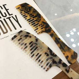 Peine grande para el pelo de 4 mm de grosor, con textura de mármol, tortoisshell, Retro, acetato de celulosa, nuevo - Product Image 3