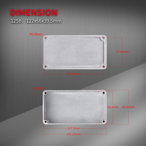 Contenitore per pedali chitarra in alluminio 125B 1590N1 122x66x39.5 MM, custodia in metallo per stompbox, scatola per effetti chitarra non finita con interruttore a levetta - Product Image 3