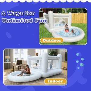 PVC <b>Inflatable</b> Jump House 157.5*68.9*59 Inch White Color for Kids Playing Indoor Outdoor Waterproof Outdoor Toddler Toys - Product Image 5