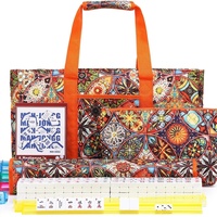 Ensemble de Mahjong américain portable et pliable, 3 pièces, avec sac de transport assorti, résistant à l'eau, multifonctionnel pour les voyages en famille